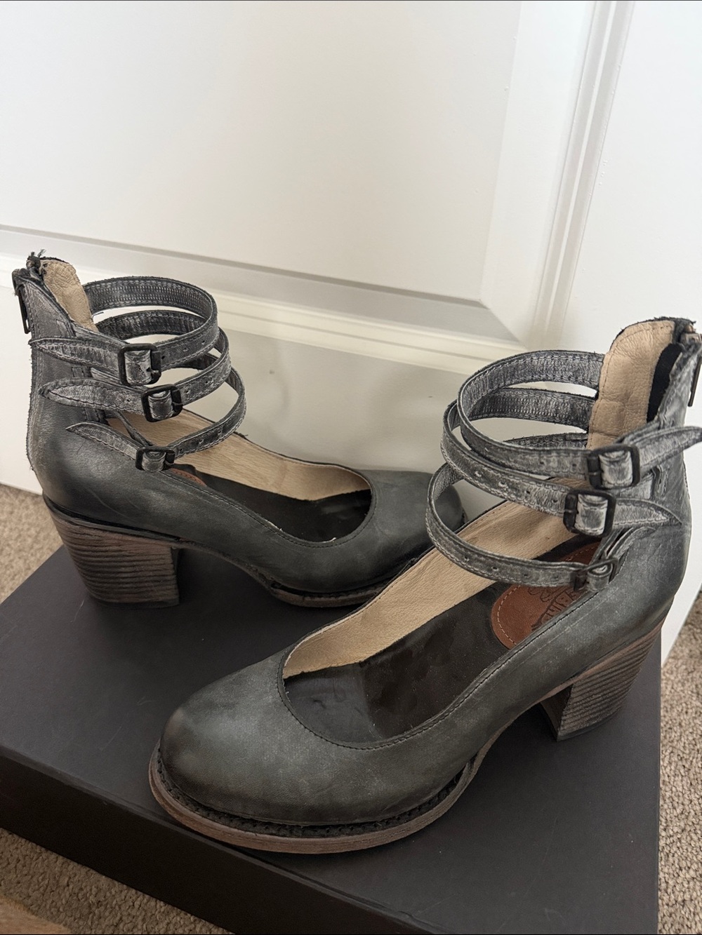 Freebird Randi Women's Leather Mary Jane Heels with Ankle Straps - Picture 5 of 9